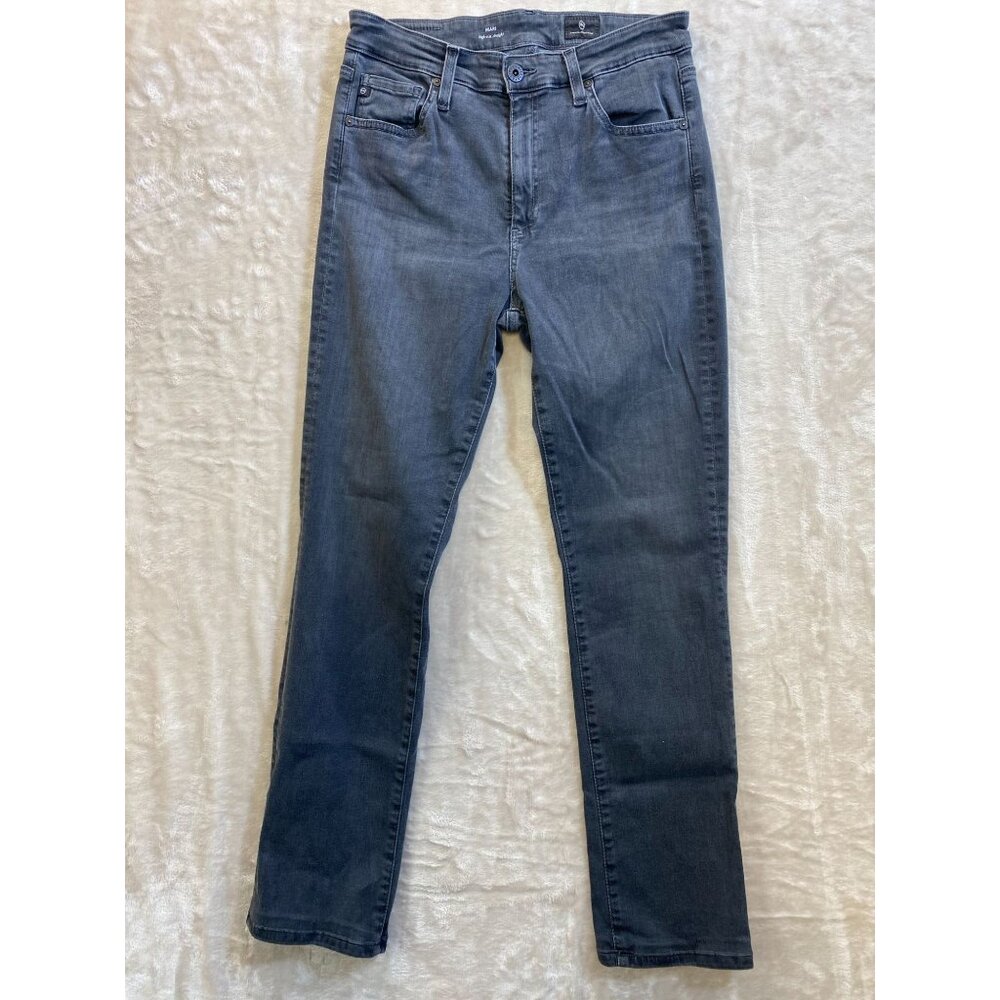 Womens AG Adriano Goldschmied Mari High Rise Jeans Size 29R Gray Straight Pants